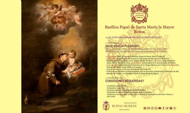 Los fieles podrán obtener indulgencia plenaria en la festividad de San Antonio de Padua